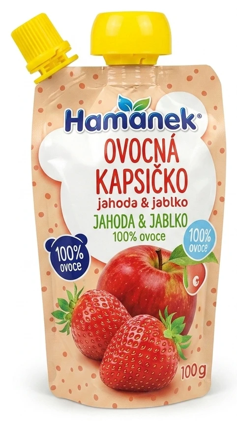Hamánek Ovocná kapsička jahoda & jablko