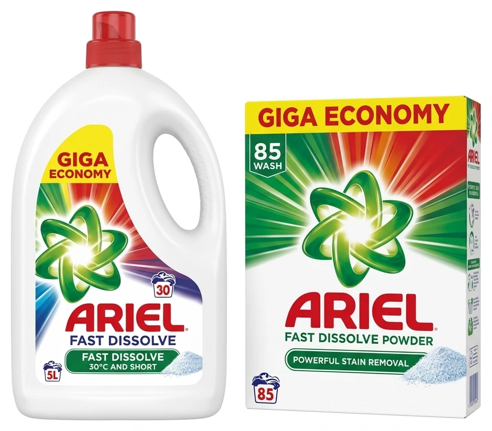 Ariel gel/prací prášek/kapsle