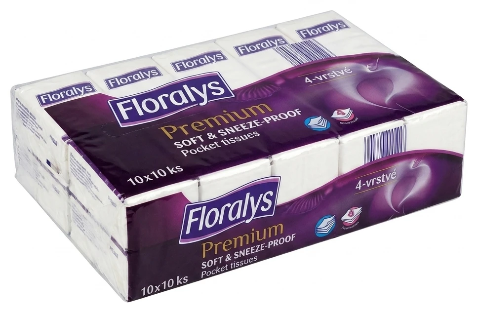 Floralys Papírové kapesníky 4-vrstvé