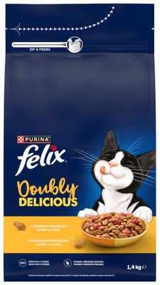 Felix Doubly Delicious granule pro kočky kuře, krůta