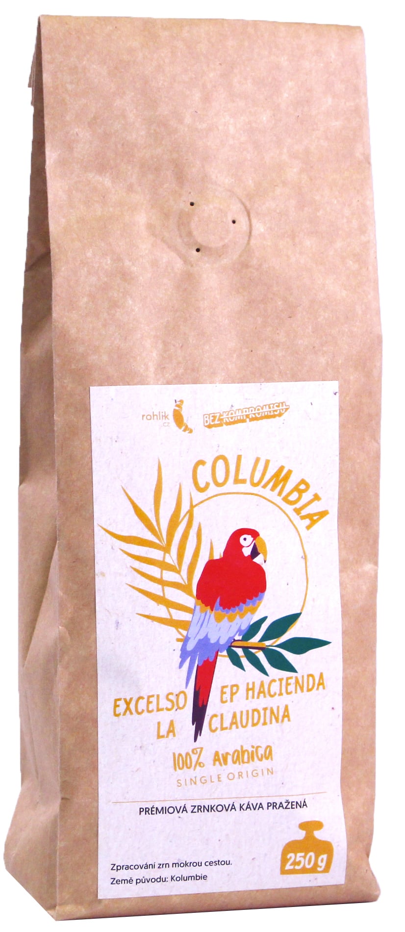 Zrnková káva Columbia Excelso EP Hacienda La Claudina