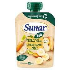 Sunar Bio jablko, banán, mrkev 100g