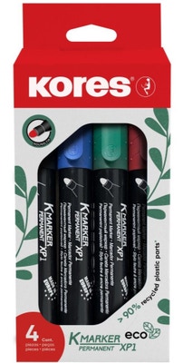 Kores Permanentní popisovač Eco K-Marker, 4 barvy