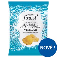 Finest Smažené vroubkované bramborové lupínky s příchutí vinného octa a mořskou solí 150g
