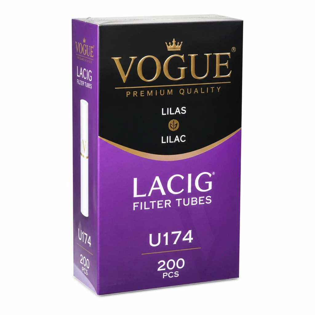 Vogue Lacig Lilas slim dlouhé tvrdé bal. 10 krab. 20 ks kolek U 174 Kč VO cena