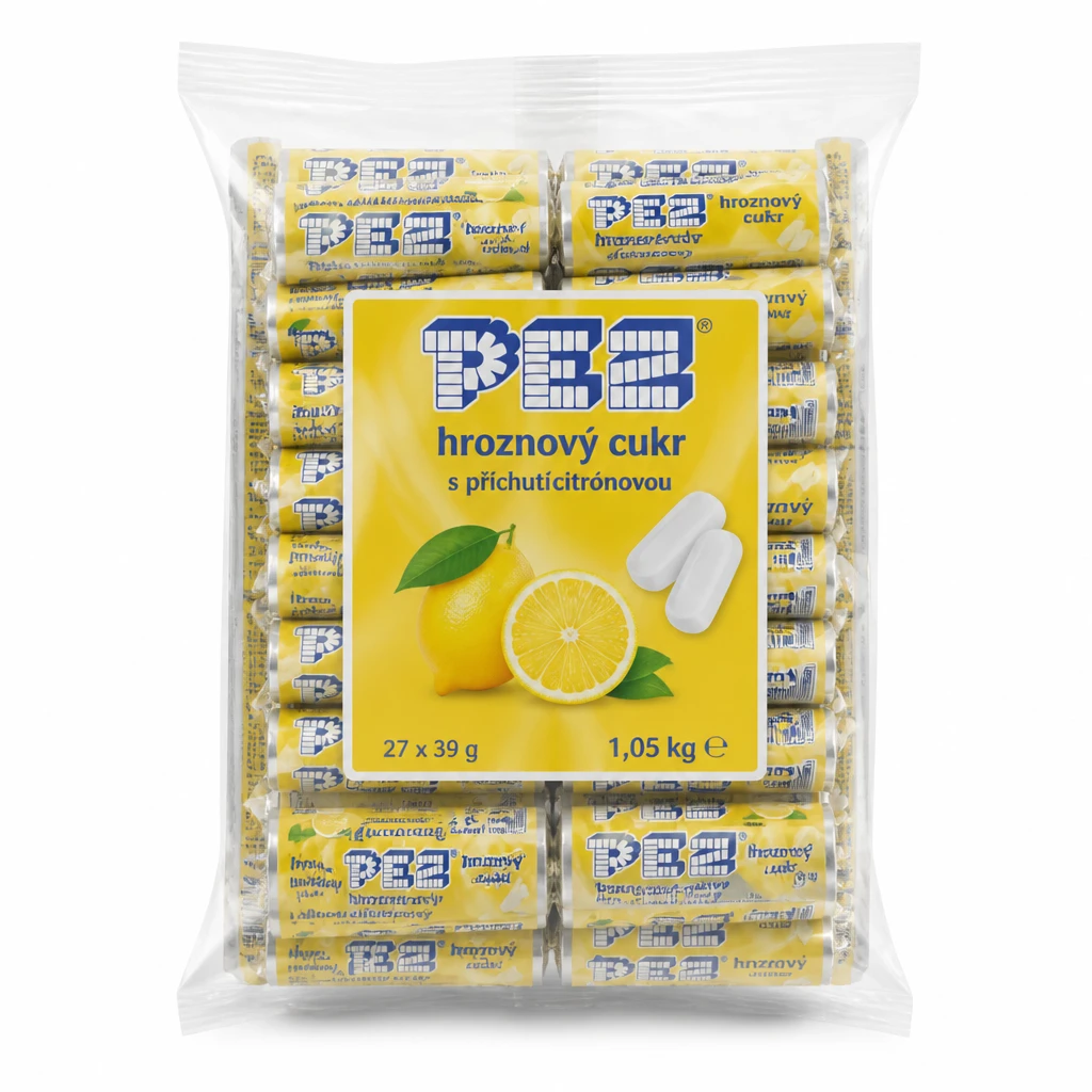 PEZ hroznový cukr citrónový 27 x 39 g