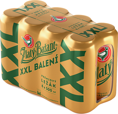 Zlatý Bažant Prémiový Ležák XXL plech, 8x500ml