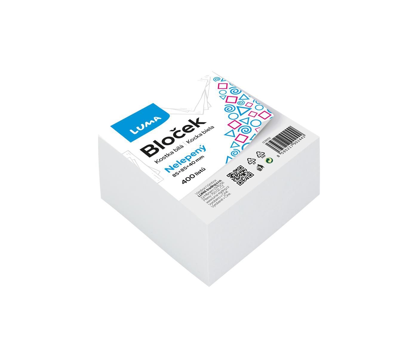 Luma Bloček KOSTKA bílá 85 x 85 x40mm nelepená