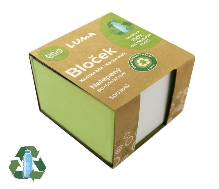 LUMA Bloček KOSTKA bílá 80 x 80 x 53mm, nelepená ECO