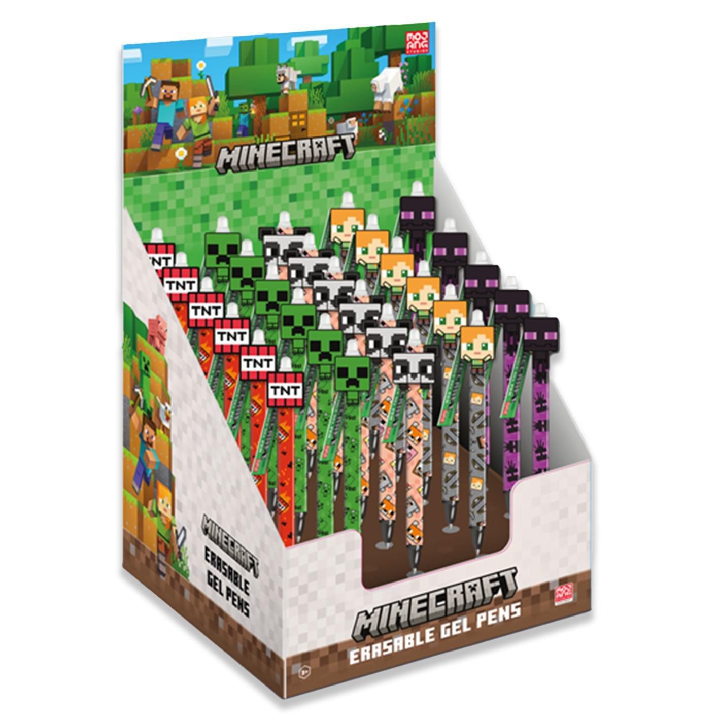 Minecraft, gumovací gelové pero DPL30, různé druhy