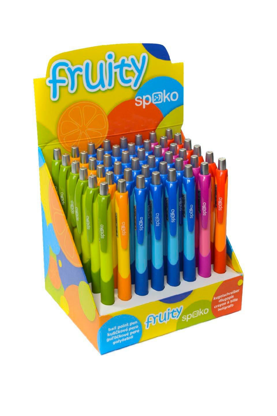 Spoko Fruity kuličkové pero, modrá náplň, mix barev