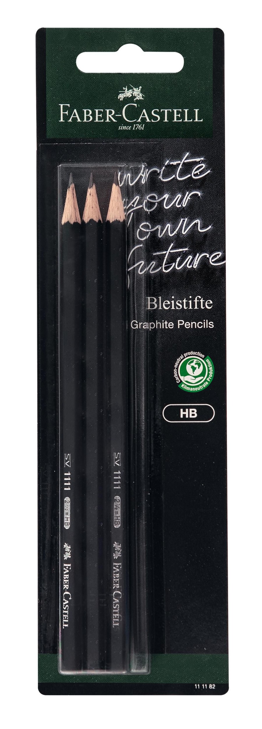 Faber Castell Grafitová tužka F-C 1111 HB, černá 3ks