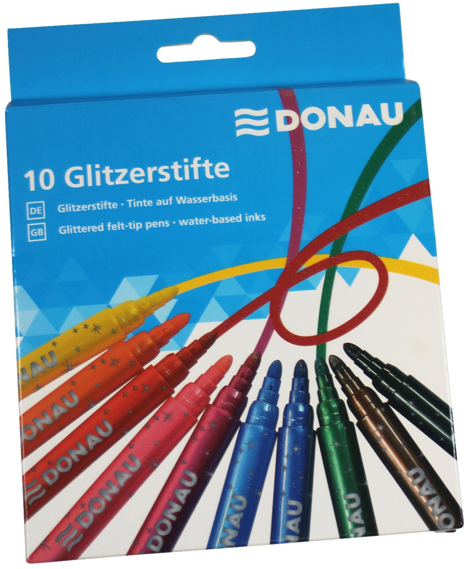 Donau Glitrové fixy Donau, sada 10 barev