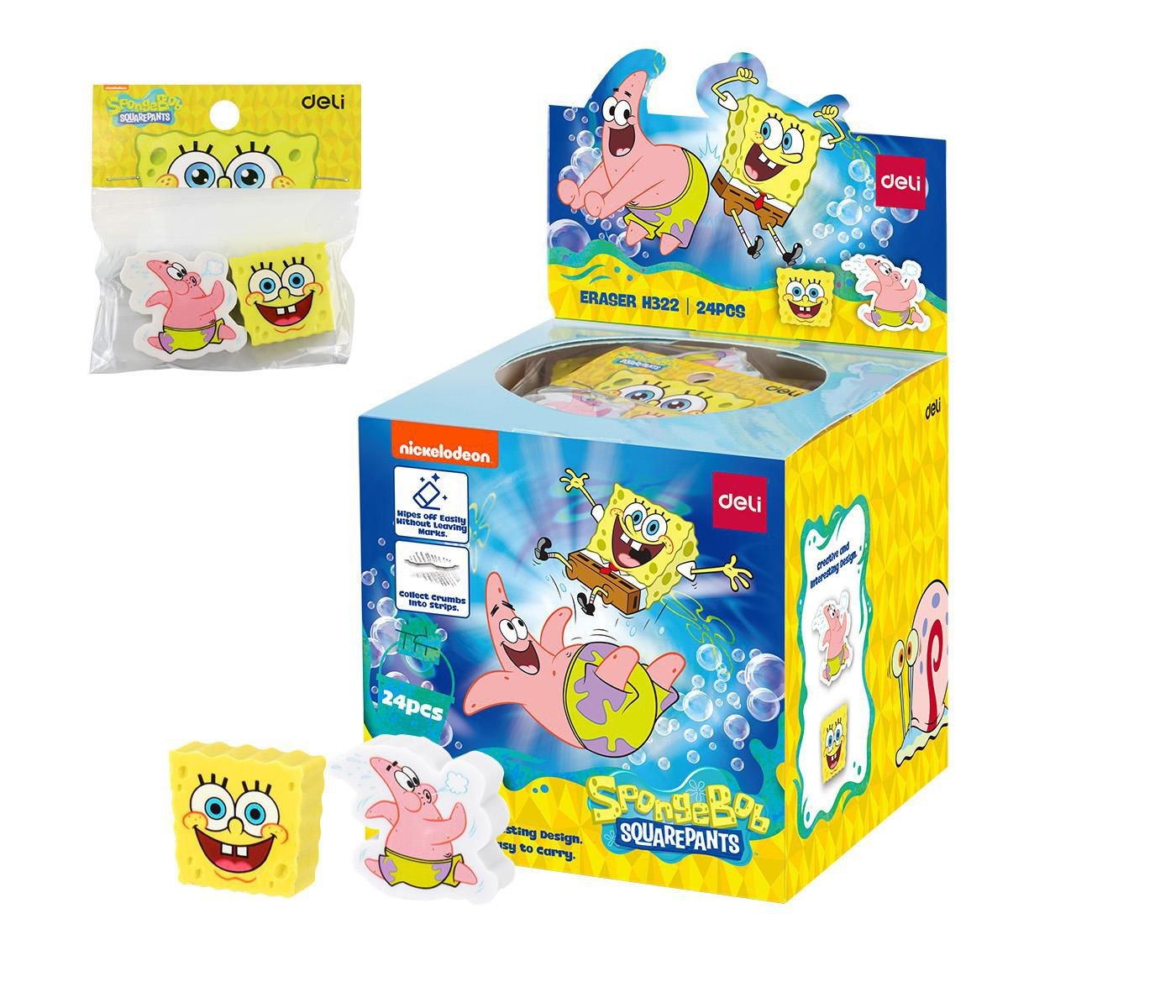 Deli Guma mazací 2ks SPONGEBOB EH322