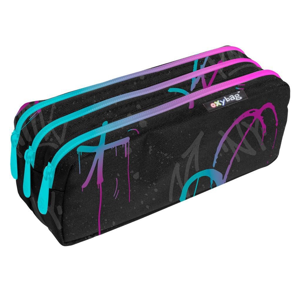 OXYBAG Etue - tři zipy Graffiti girl