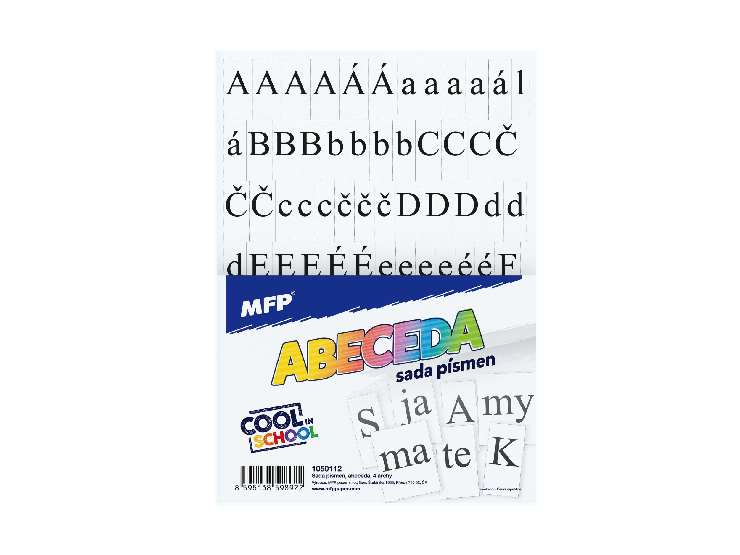 Abeceda Sada písmen k vystřižení 4 archy