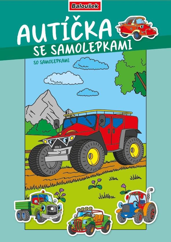 Baloušek - Omalovánka A4 se samolepkami - Autíčka