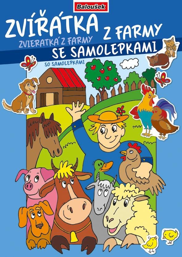 Baloušek - Omalovánka A4 se samolepkami - Zvířátka z farmy
