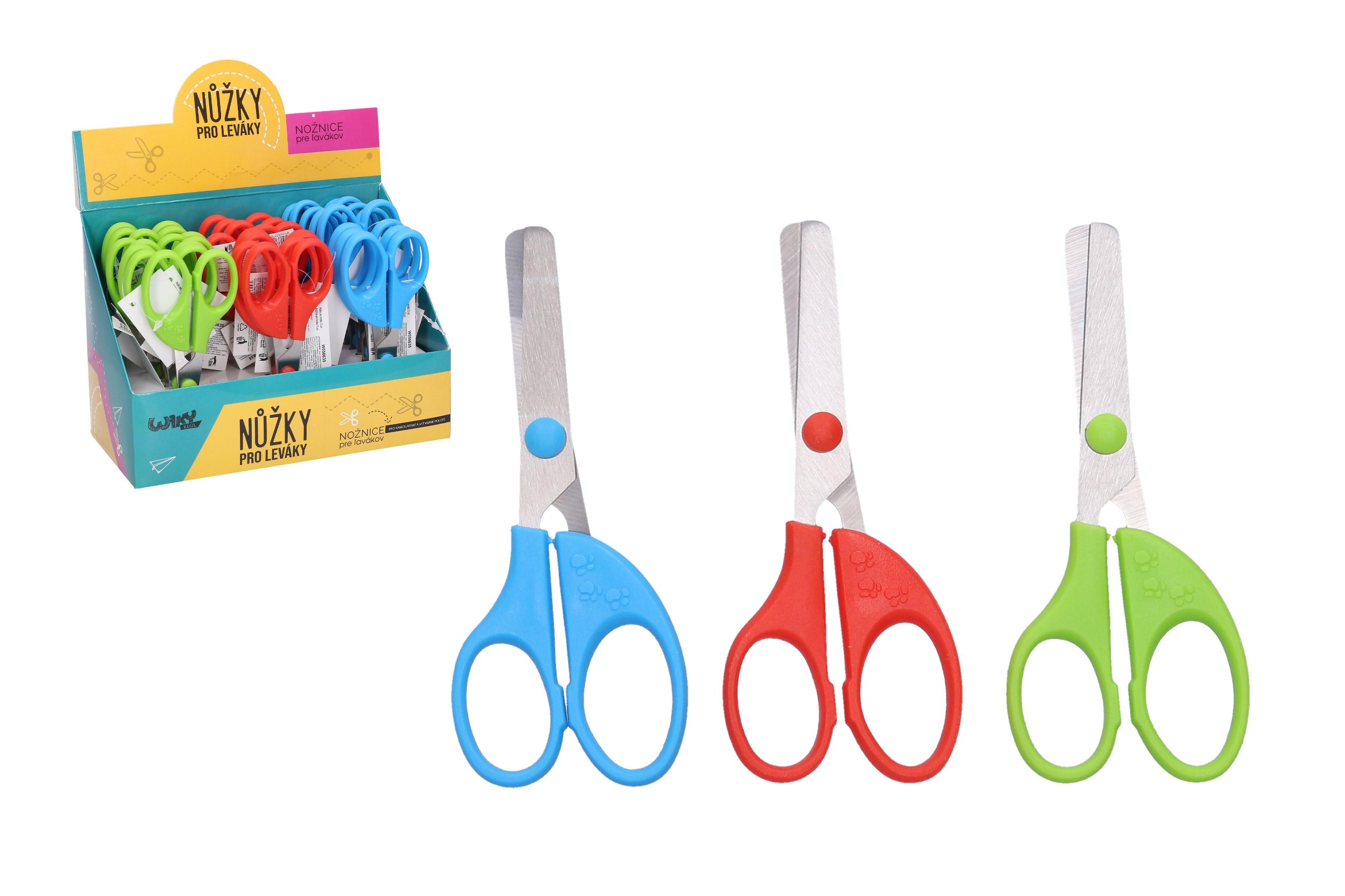 Wiky Nůžky barevné pro leváky 13 cm, 3 druhy