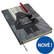 Lego Star Wars Linkovaný zápisník Darth Vader a gelové pero ve tvaru světelného meče A5 192 stran