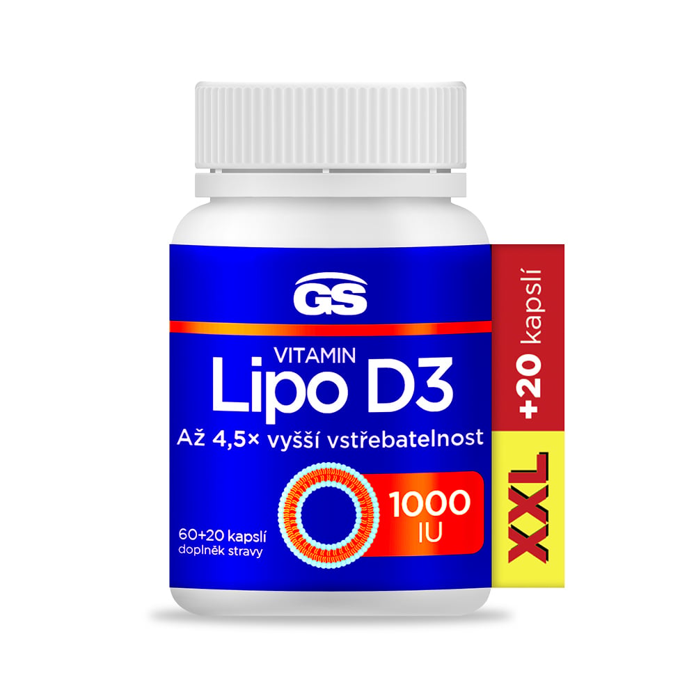 GS Vitamin Lipo D3 1000 IU cps.60+20 XXL