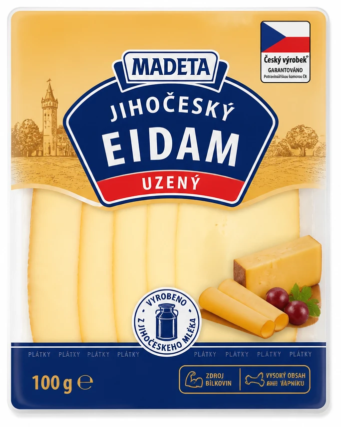 Sýr Jihočeský Eidam Madeta uzený