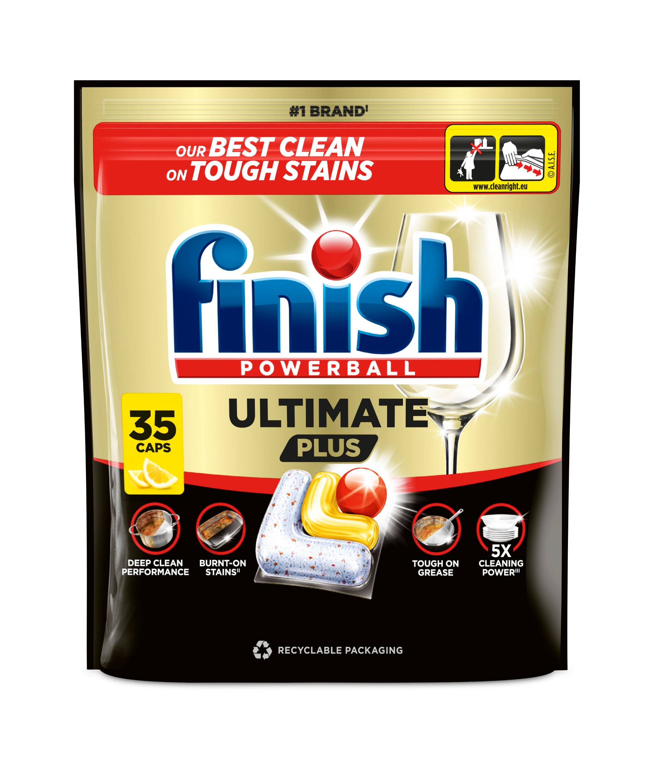 Finish Ultimate Plus kapsle do myčky nádobí - Lemon 35 ks
