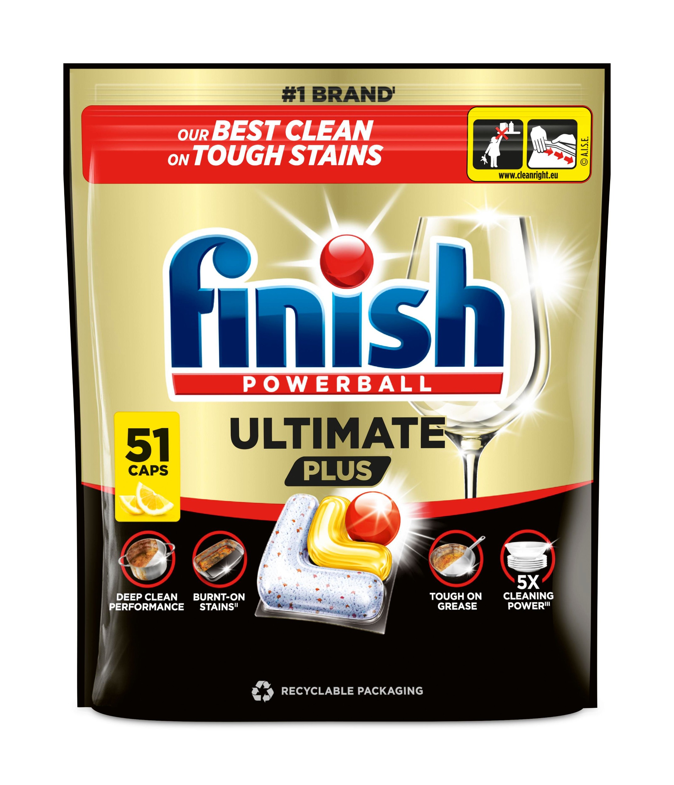 Finish Ultimate Plus kapsle do myčky nádobí - Lemon 51 ks