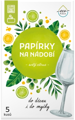 EcoHaus  Papírky na nádobí svěží citrus