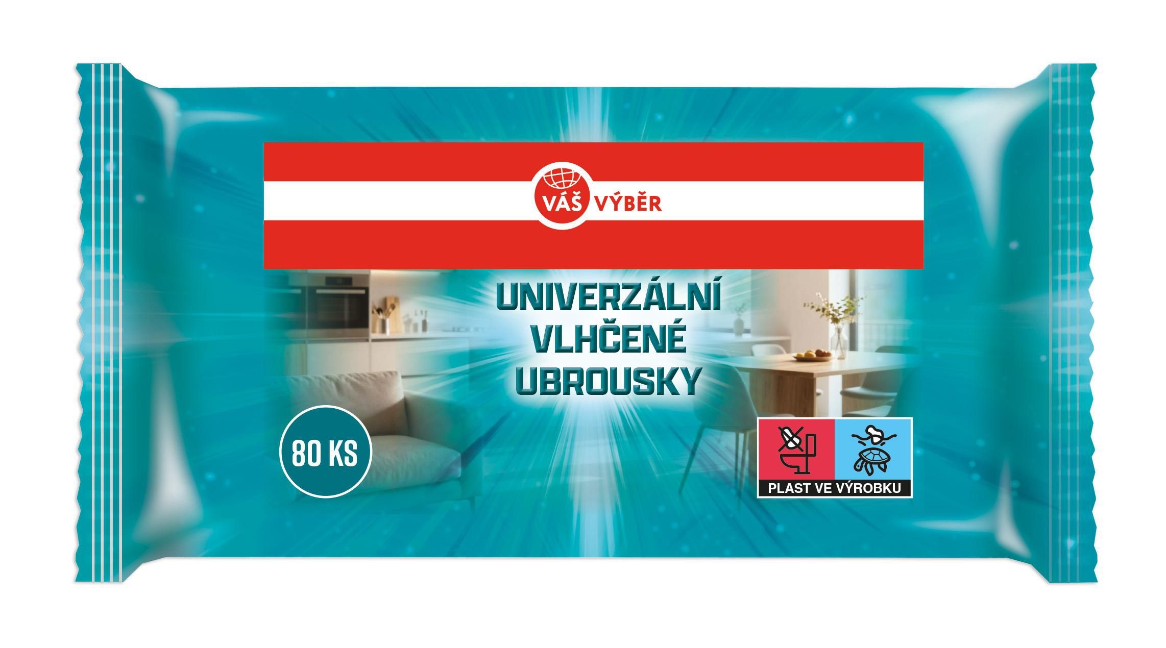 Váš Výběr vlhčené ubrousky univerzální 80 ks