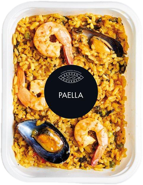 Mytilos Aegean Gourmet Paella s krevetami a slávkami