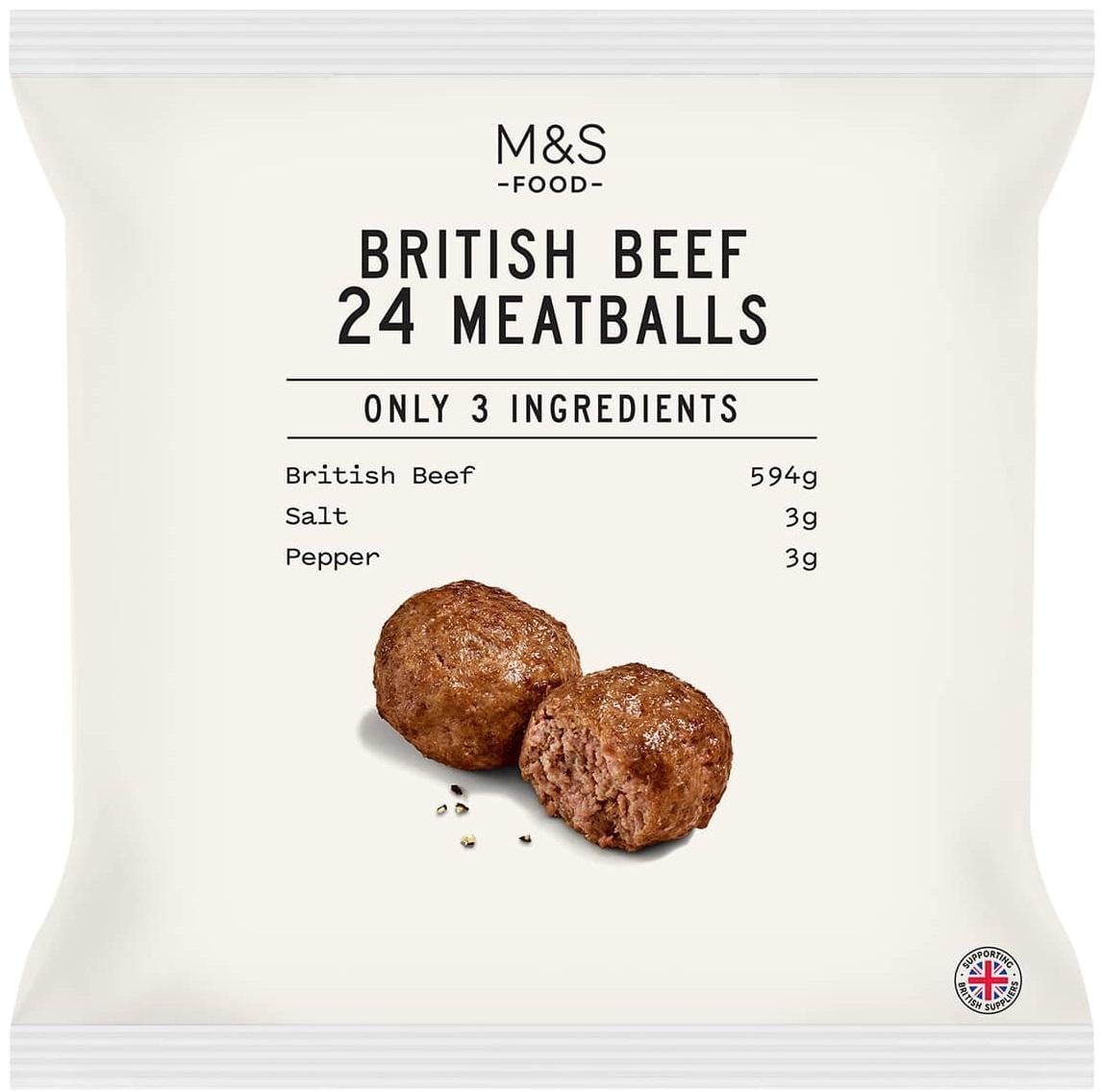 Marks & Spencer Kuličky z mletého hovězího masa ochucené solí a černým pepřem