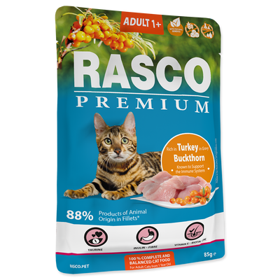 Rasco Premium Kapsička Adult krůta s rakytníkem pro kočky