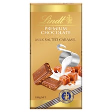 Lindt Mléčná čokoláda s kousky karamelu a špetkou mořské soli 100g