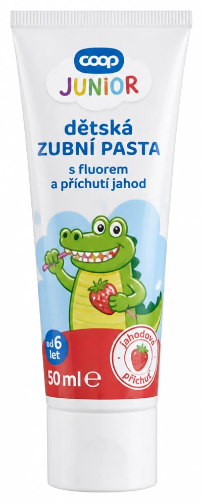 Dětská zubní pasta s fluorem a příchutí jahod