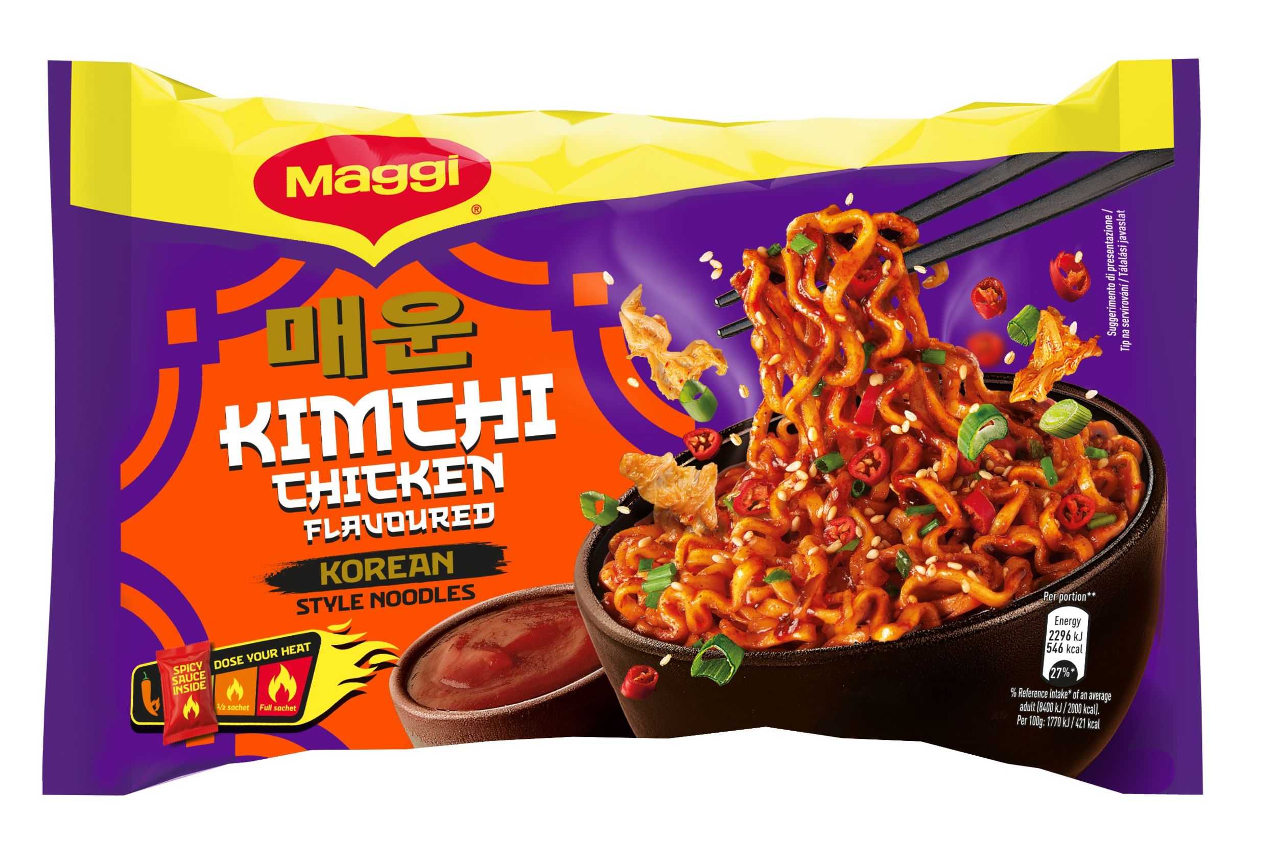 Maggi Korean style nudle s kuřecí a kimchi příchutí 130g