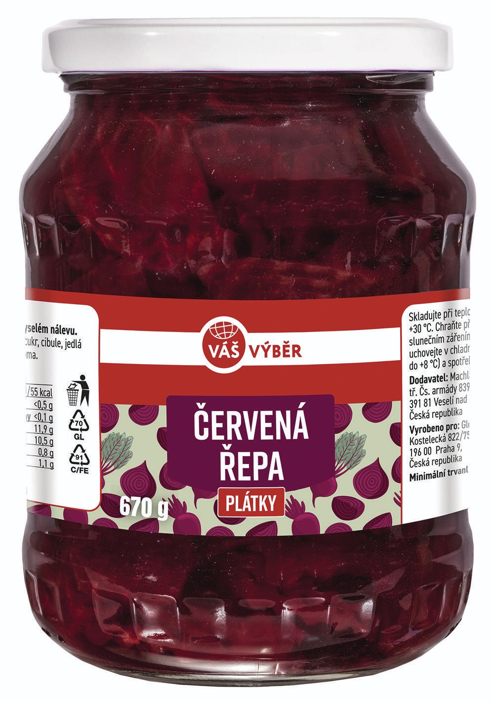 Váš Výběr Červená řepa plátky 670g