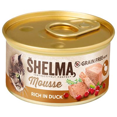 SHELMA Konzerva kachní pro kočky 12 x 85 g
