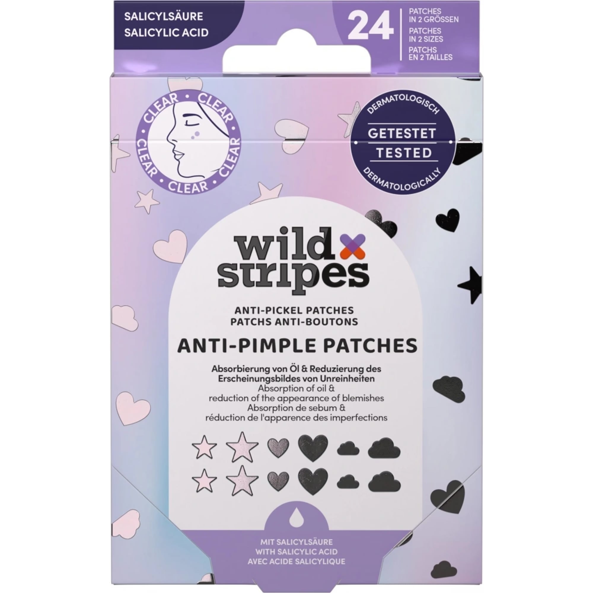 Wild Stripes Anti-Pimple Patches+Salicyl.Acid 24ks