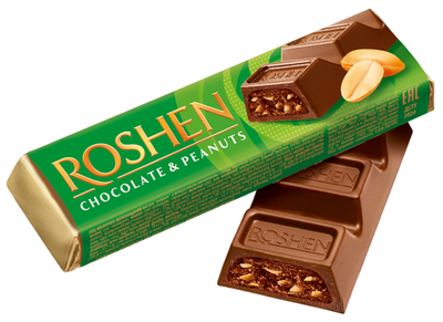 Roshen Mléčná čokoládová tyčinka s arašídy