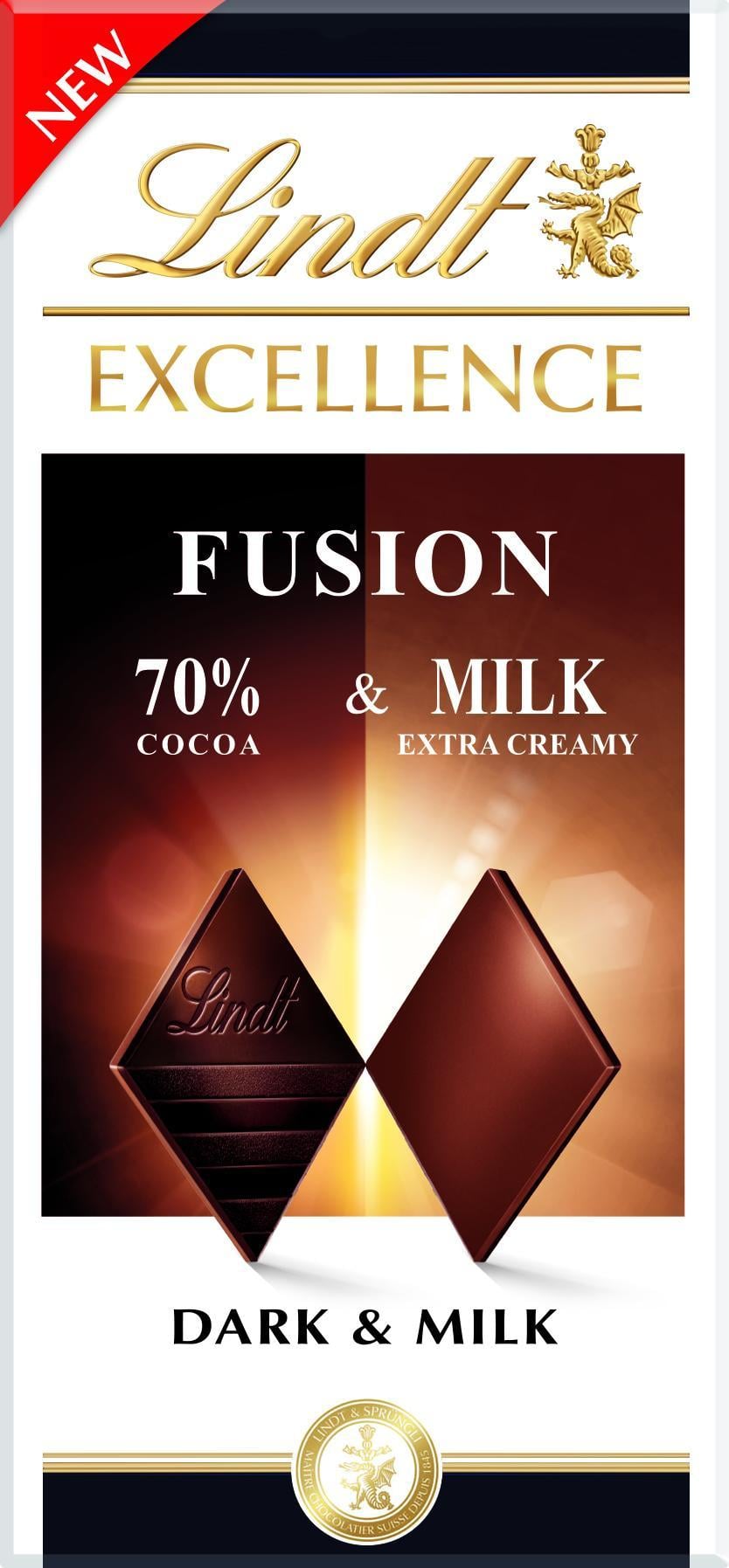 Lindt EXCELLENCE Extra hořká čokoláda a mléčná čokoláda