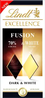 Lindt EXCELLENCE Extra hořká čokoláda a bílá čokoláda