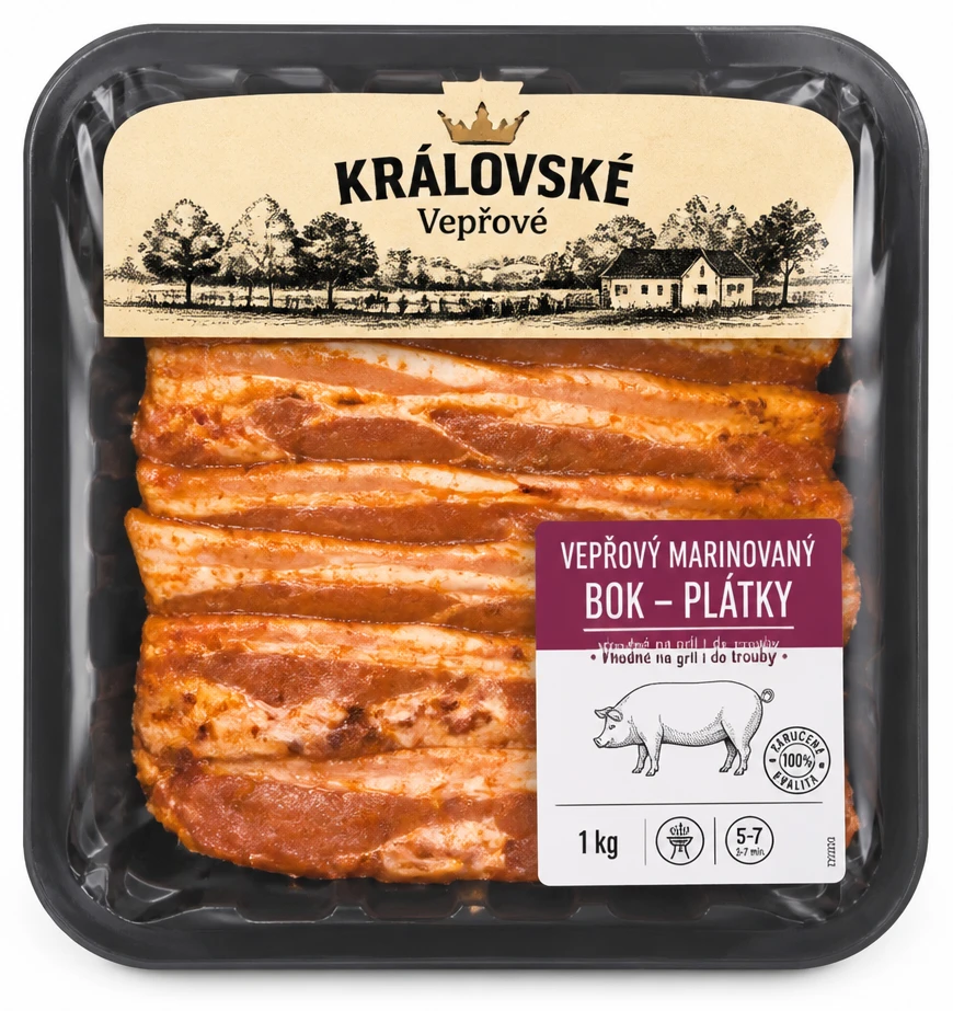 Královské Vepřový marinovaný bok - plátky