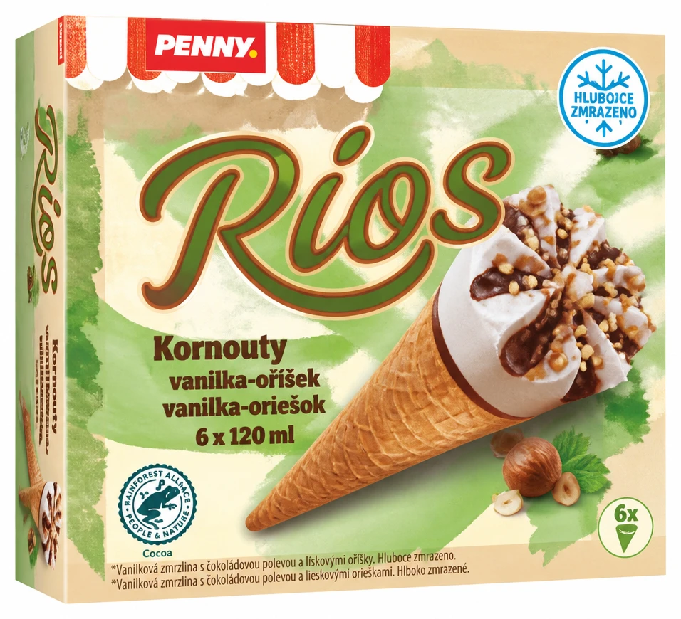 Kornouty Rios vanilka-oříšek