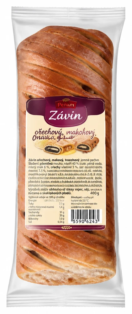 Závin ořechový, makový, tvarohový