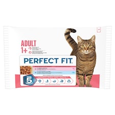 Perfect Fit Adult 1+ kompletní mokré krmivo pro dospělé kočky ve šťávě 4 x 85g (340g)