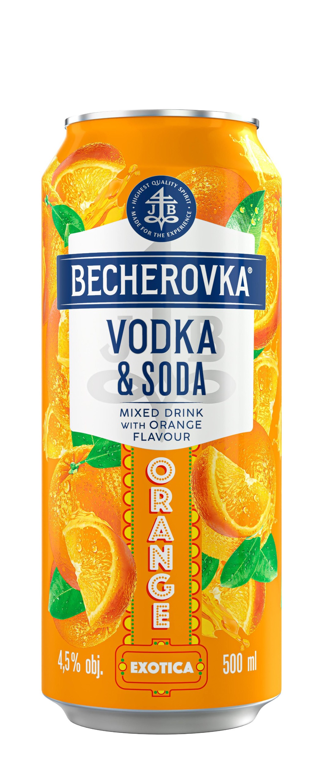Becherovka RTD Vodka Soda Orange flavoured 4.5% 500 ml plech