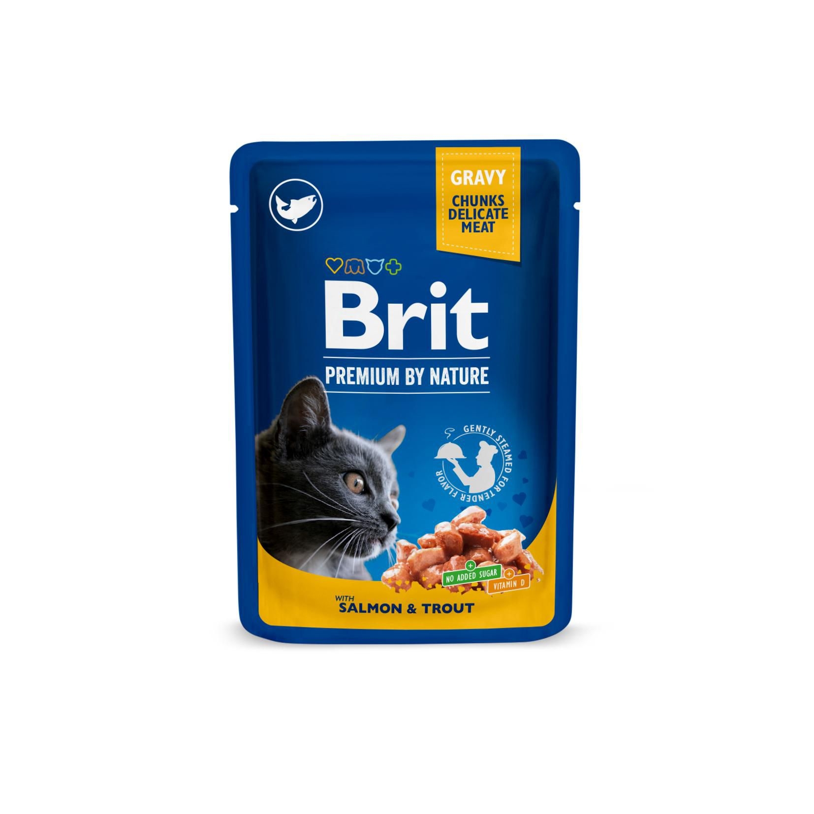 Brit Premium by Nature Cat Pouch with Salmon & Trout 100 g