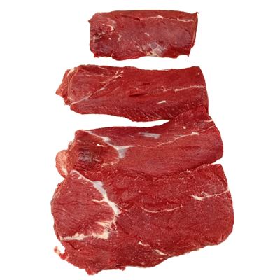 KOSTELECKÉ UZENINY Hovězí roštěná začištěno na svalovinu chlaz. váž. cca 2,5 kg