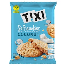 Tixi Měkká kokosová sušenka s mandlemi a bezlepkovými ovesnými vločkami 50g